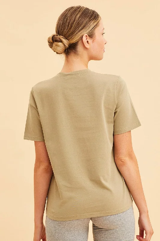 Green Relaxed T-Shirt Heavy Cotton Crew Neck