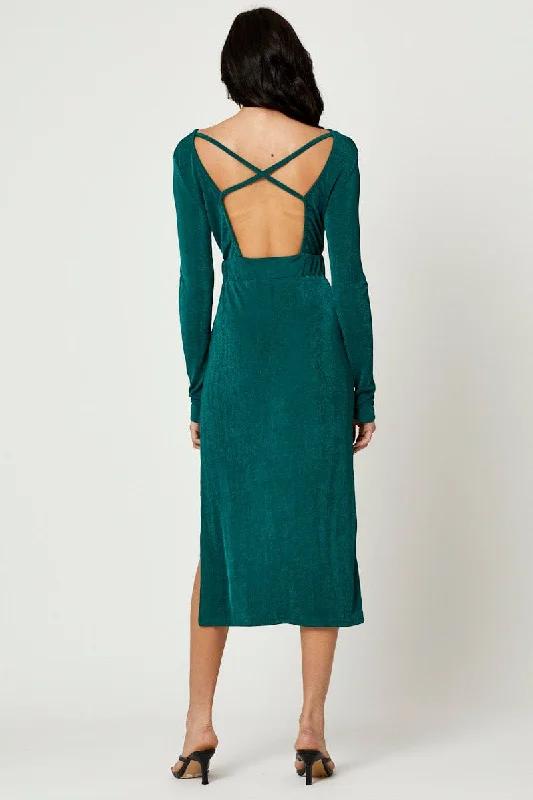 Green Slinky Jersey Bodycon Dress