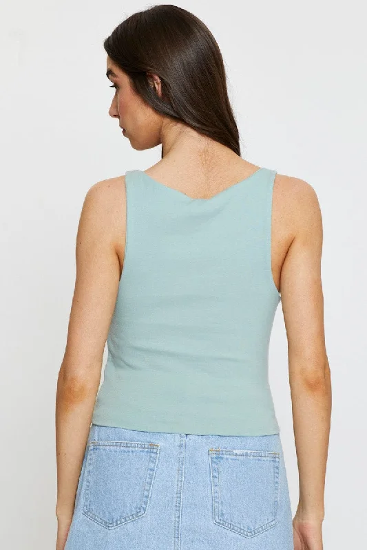 Green Tank Top Sleeveless