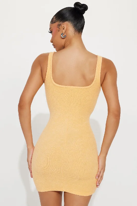 Hamptons Terry Mini Dress - Mustard