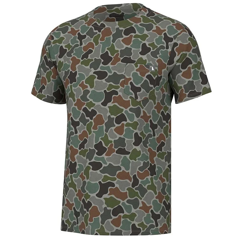 Heather Blend Crewneck Short Sleeve T-Shirt in Forest Camo