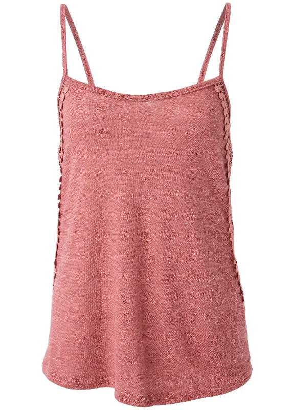 Crochet detail tank - Pink