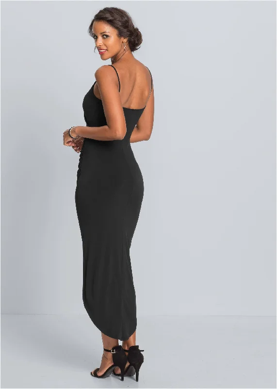 High slit party dress - Black