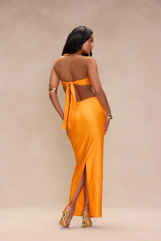 Jacky Cut Out Maxi Dress - Neon Orange