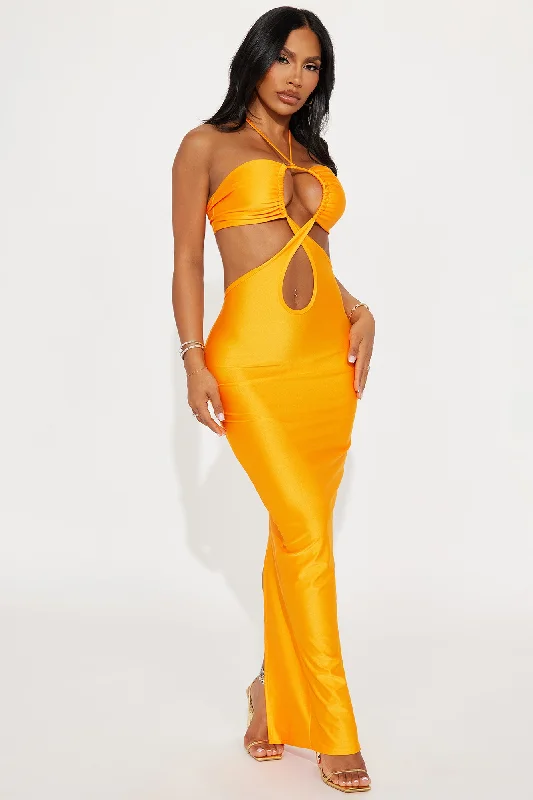 Jacky Cut Out Maxi Dress - Neon Orange