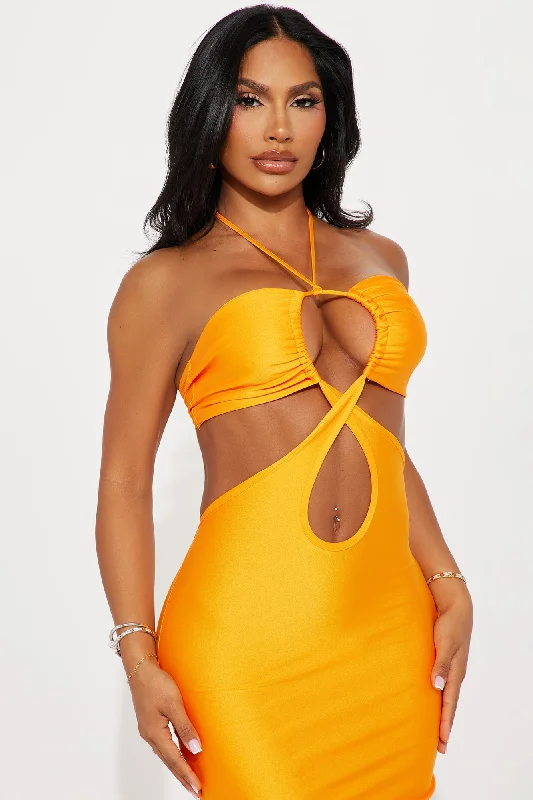 Jacky Cut Out Maxi Dress - Neon Orange