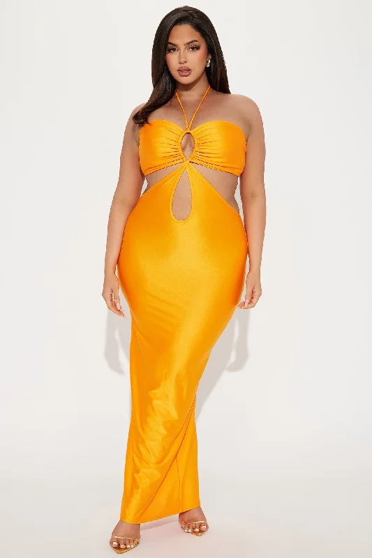 Jacky Cut Out Maxi Dress - Neon Orange