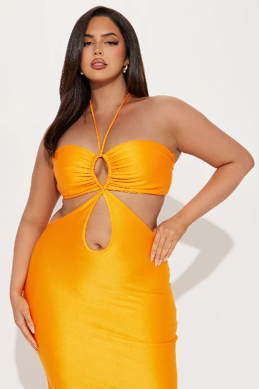 Jacky Cut Out Maxi Dress - Neon Orange