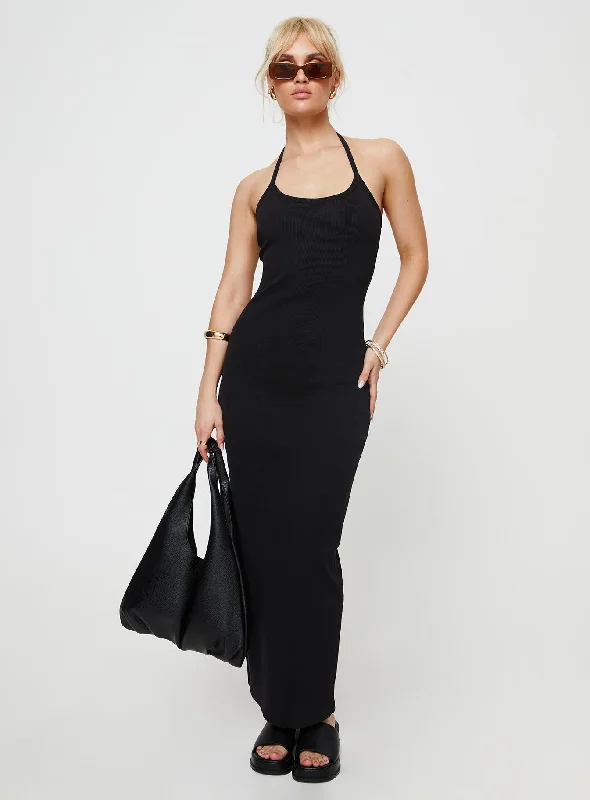 Karyssa Rib Maxi Dress Black