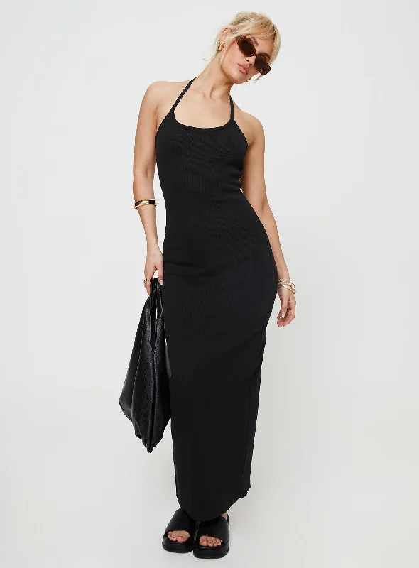 Karyssa Rib Maxi Dress Black