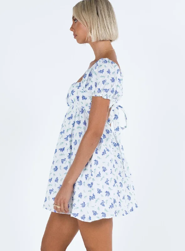 Let's Dance Mini Dress Blue Floral