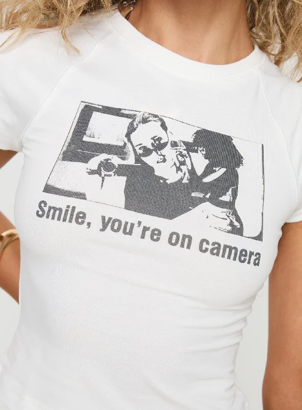 Lights Camera Tee White