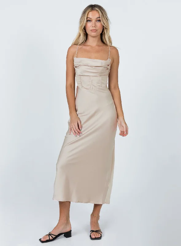 Lillie Midi Dress Beige