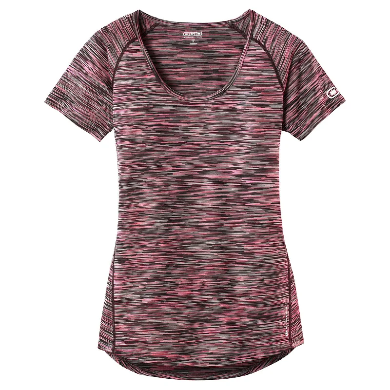 OGIO Endurance Women's Fierce Coral Space Dye Verge Scoop Neck