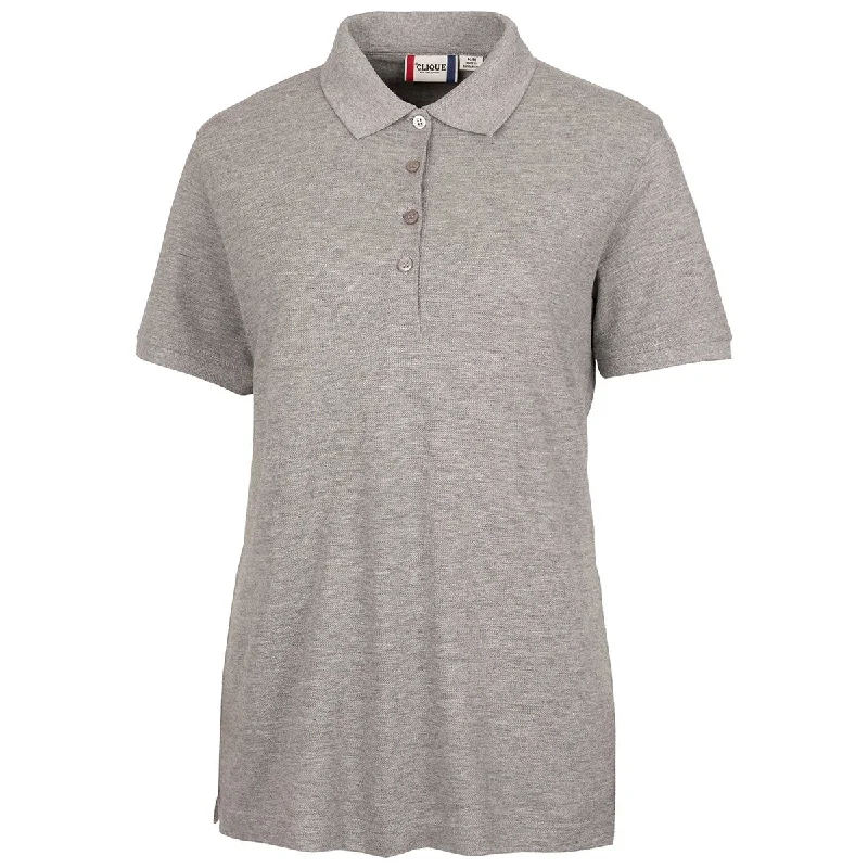 Clique Women's Grey Melange Elmira Polo