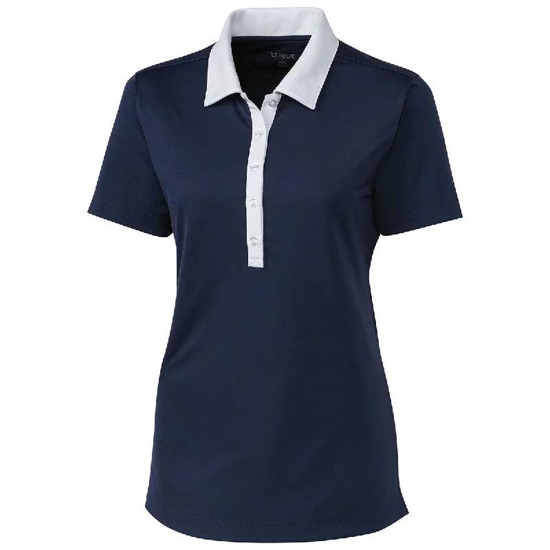 Clique Women's Navy/White Parma Colorblock Polo