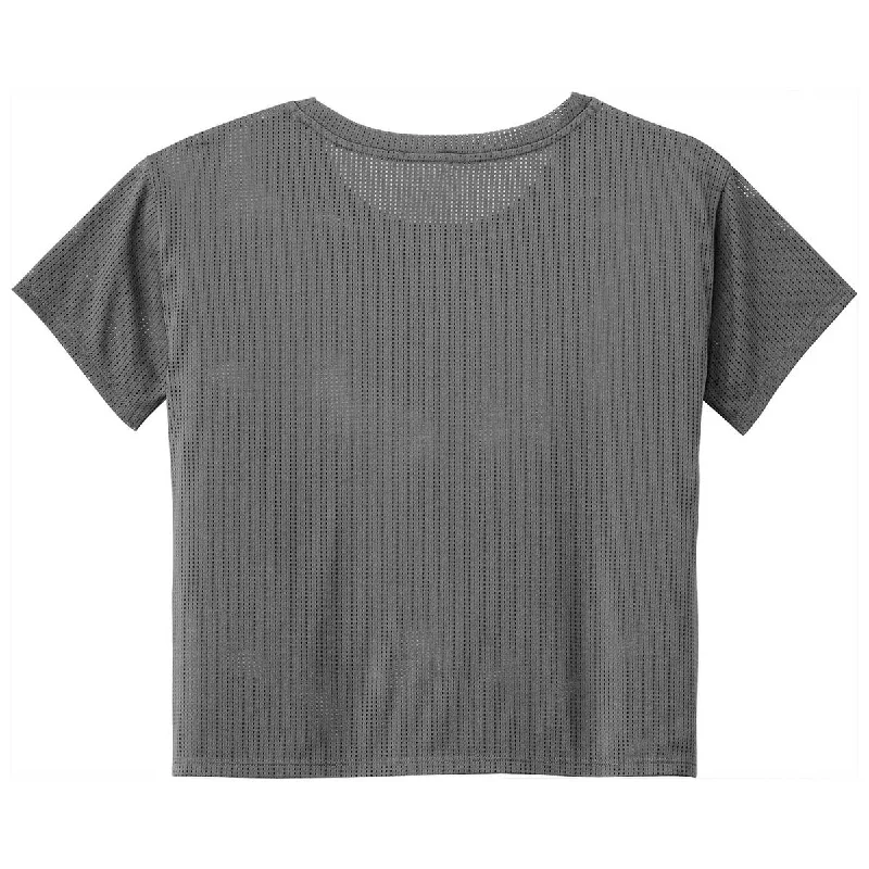 Sport-Tek Women's Dark Grey PosiCharge Tri-Blend Wicking Draft Crop Tee