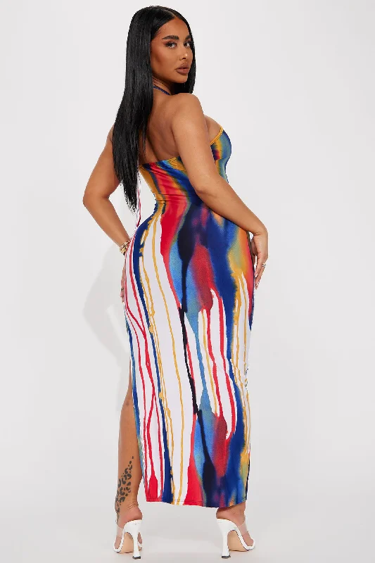 Making Things Happen Halter Maxi Dress - Multi Color