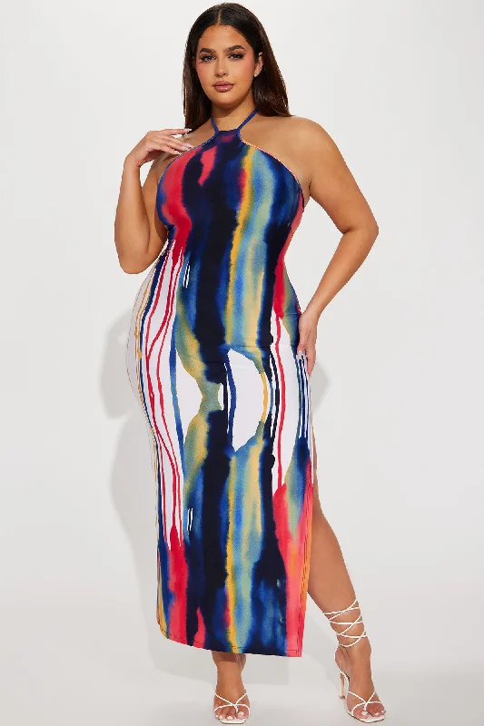 Making Things Happen Halter Maxi Dress - Multi Color