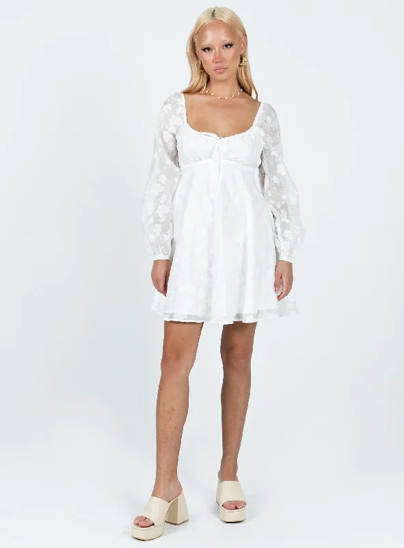 Marceau Long Sleeve Mini Dress White