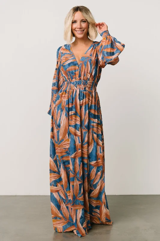 Middleton Maxi Dress | Blue + Camel Print