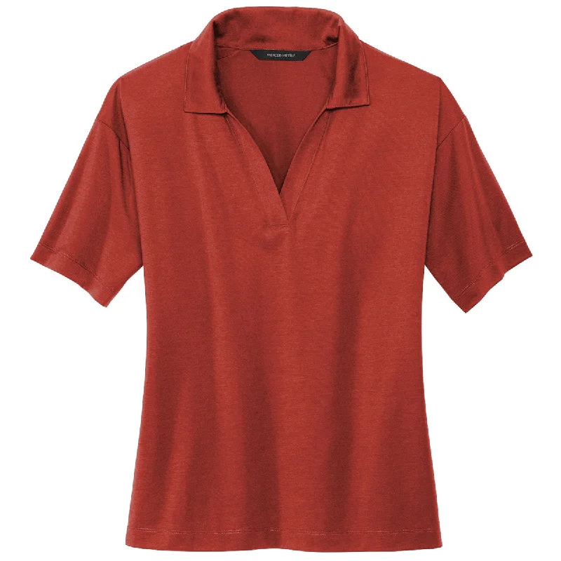 Mercer+Mettle Women's Terracotta Stretch Jersey Polo