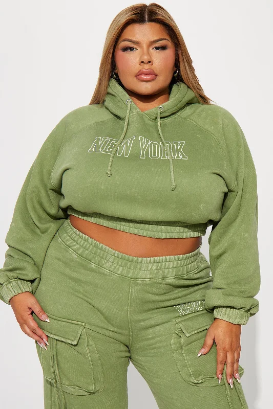 New York Vibes Washed Hoodie - Green/combo