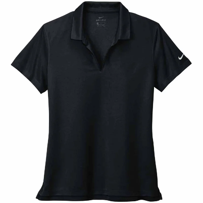 Nike Women's Black Dri-FIT Micro Pique 2.0 Polo