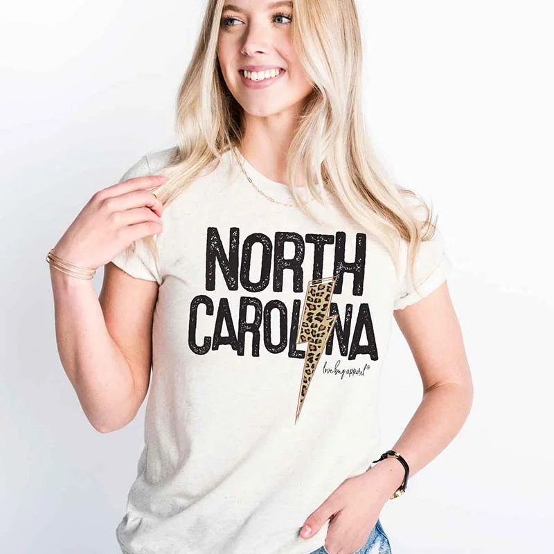 North Carolina Leopard Bolt Short Sleeve T-Shirt