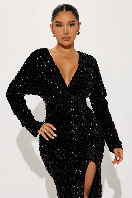 One And Only Sequin Gown - Black