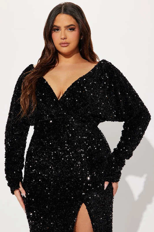 One And Only Sequin Gown - Black