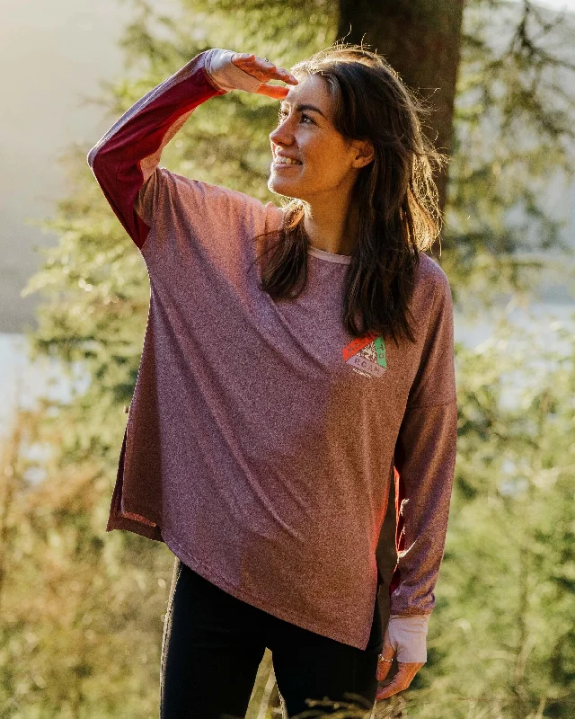 Pacifica Recycled Active Long Sleeve Top - Berry Marl