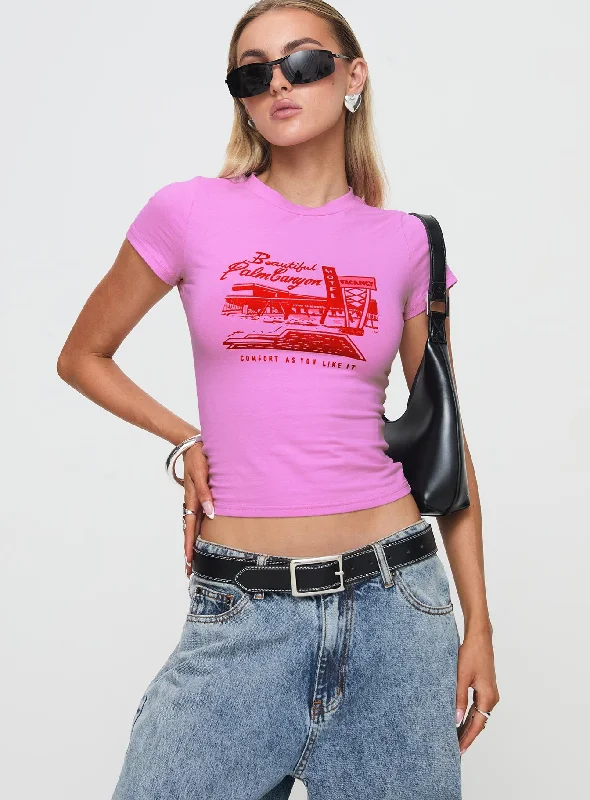 Palm Canyon Tee Pink