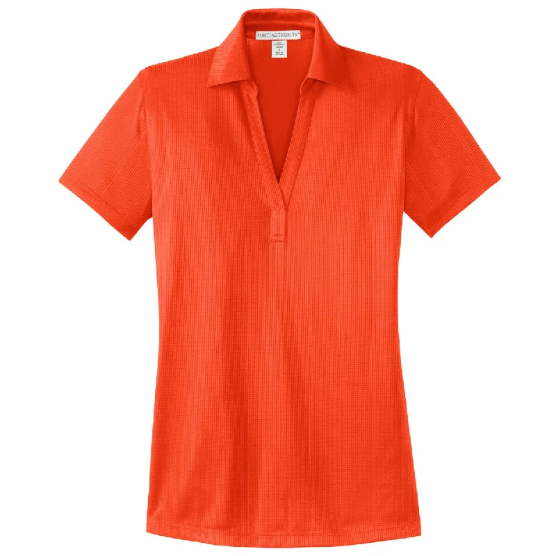 Port Authority Women's Autumn Orange Performance Jacquard Polo