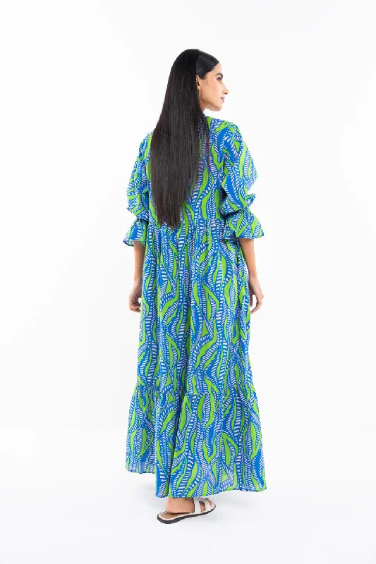 Printed Cotton Linen Dress