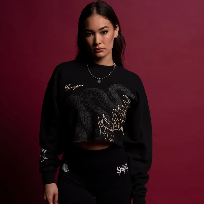 Renewal London (Cropped) Crewneck in Black