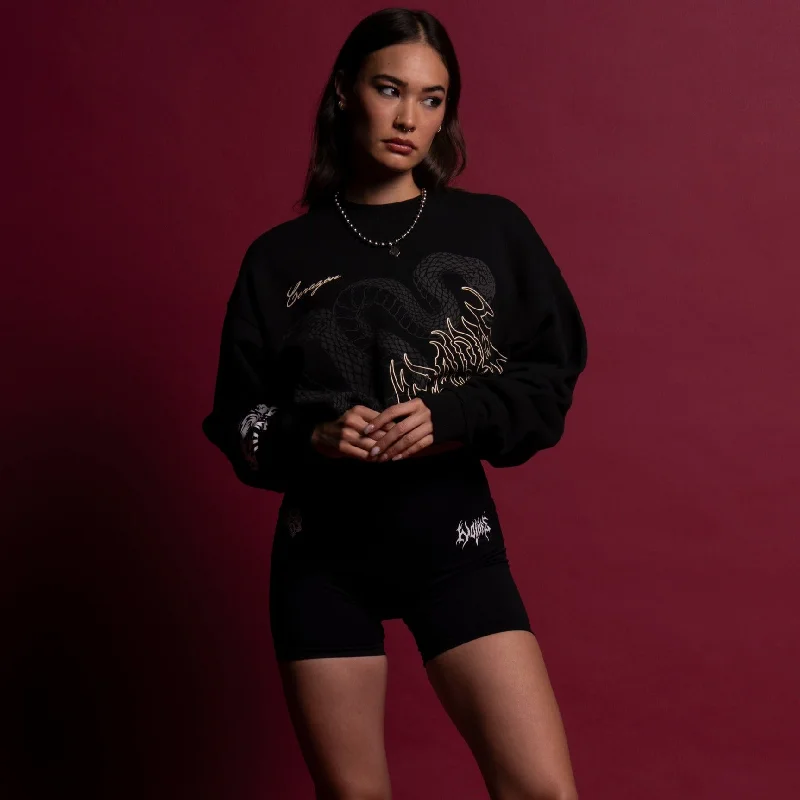 Renewal London (Cropped) Crewneck in Black