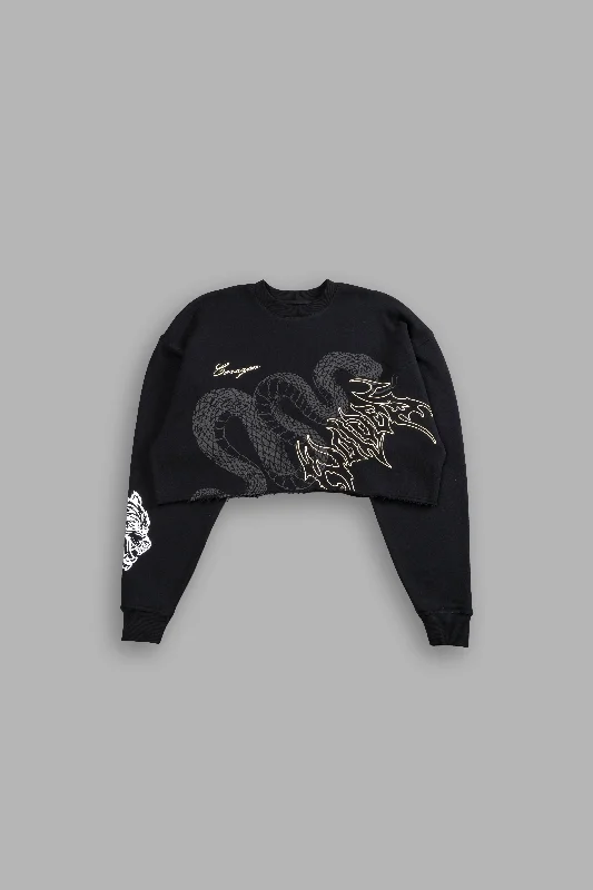 Renewal London (Cropped) Crewneck in Black