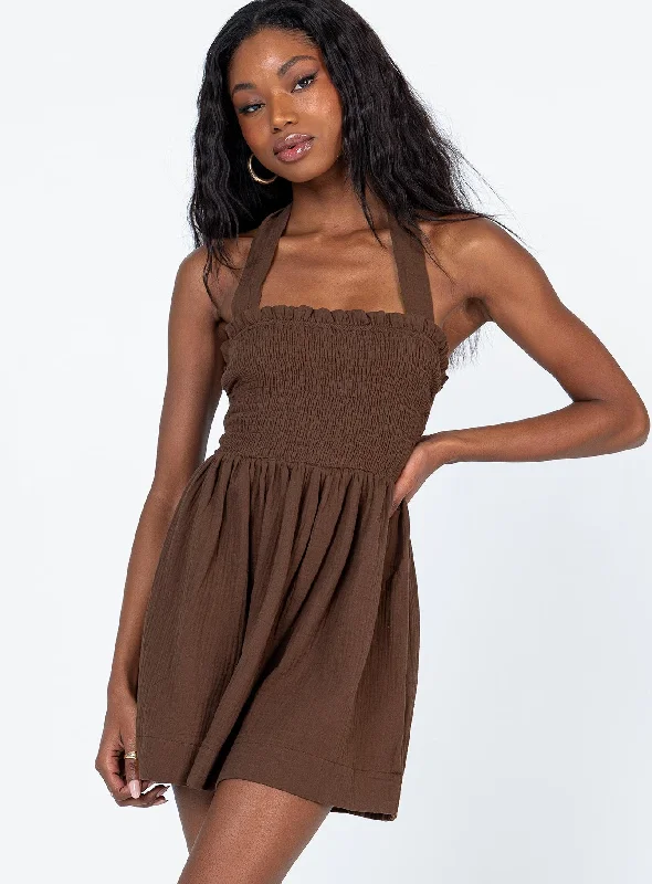 Rhea Mini Dress Brown