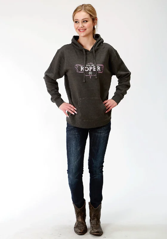 Roper Womens Grey Cotton Blend Since 1986 Hoodie