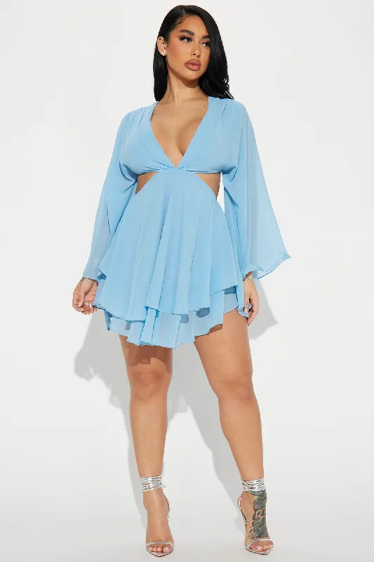 Sasha Chiffon Mini Dress - Blue