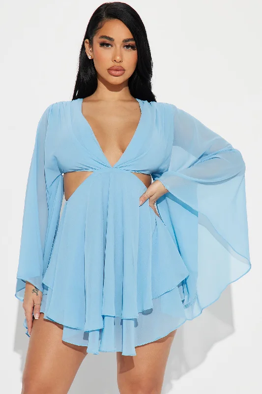 Sasha Chiffon Mini Dress - Blue