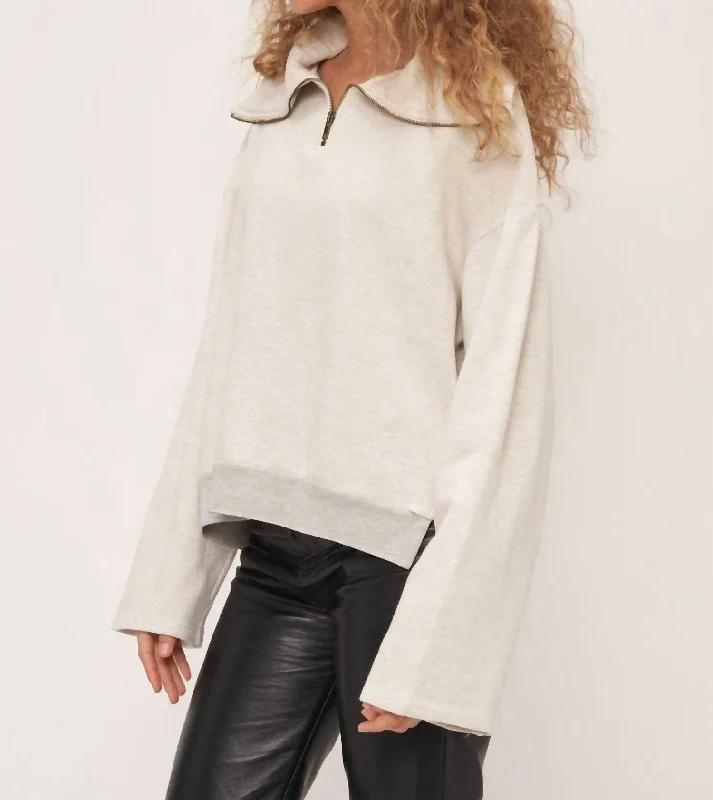 Sorento Half Zip Sweatshirt In Ivory