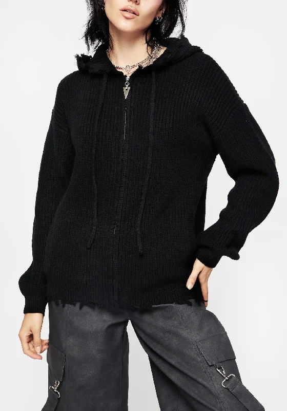 Spinner Knitted Zipper Hoodie