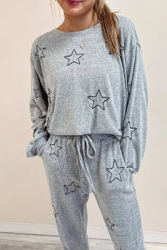 Star Sweatshirt In Heather Grey