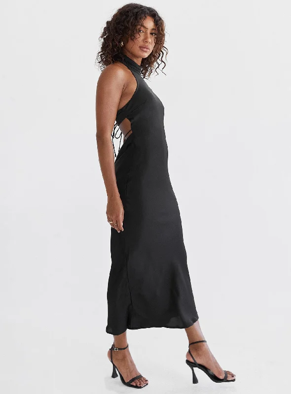 Take Me Back Midi Dress Black