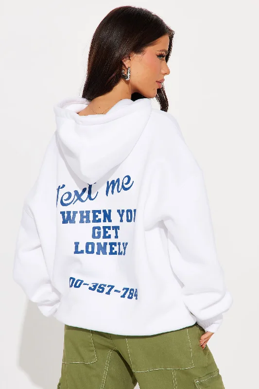 Text Me When You Get Lonely Hoodie - White