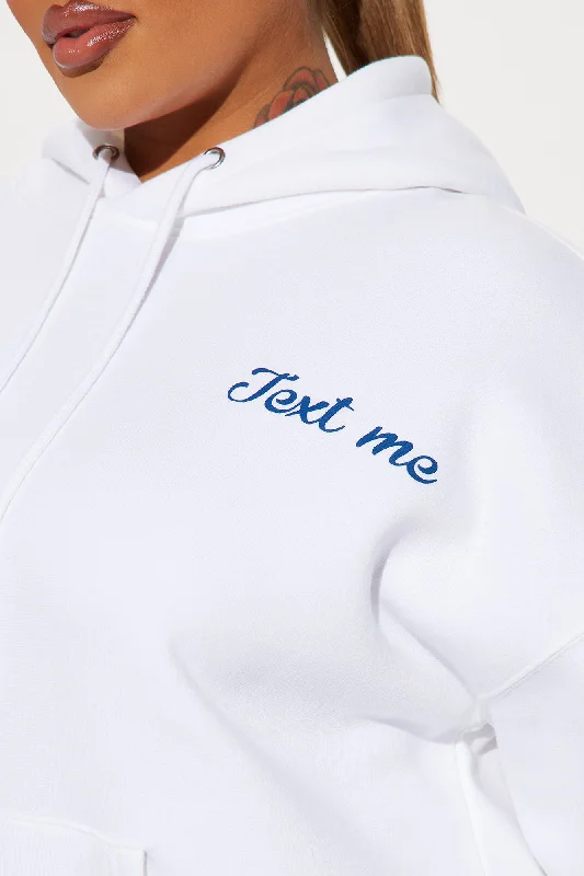 Text Me When You Get Lonely Hoodie - White