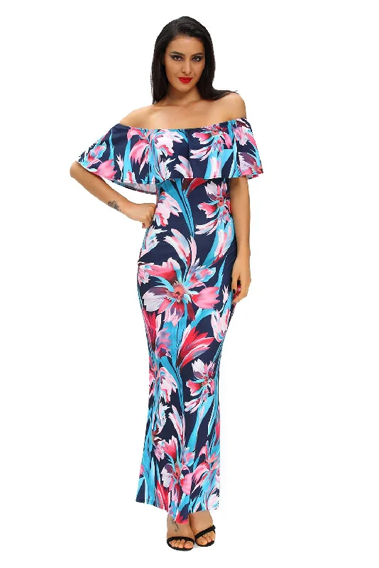 The Flourishing Days Printed Off-the-shoulder Maxi Dress