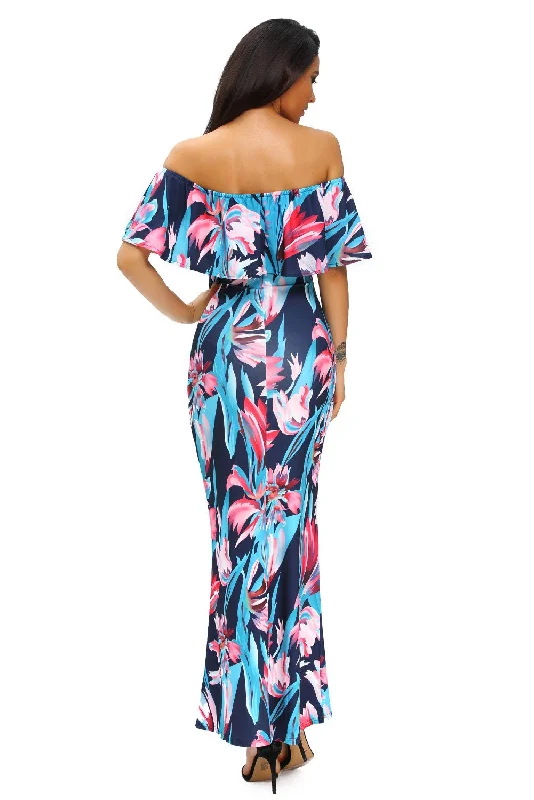 The Flourishing Days Printed Off-the-shoulder Maxi Dress